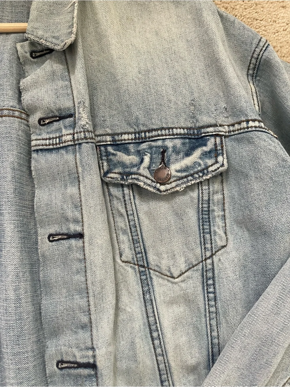 Free people We The Free oversized denim trucker jacket XS/S - Picture 6 of 10